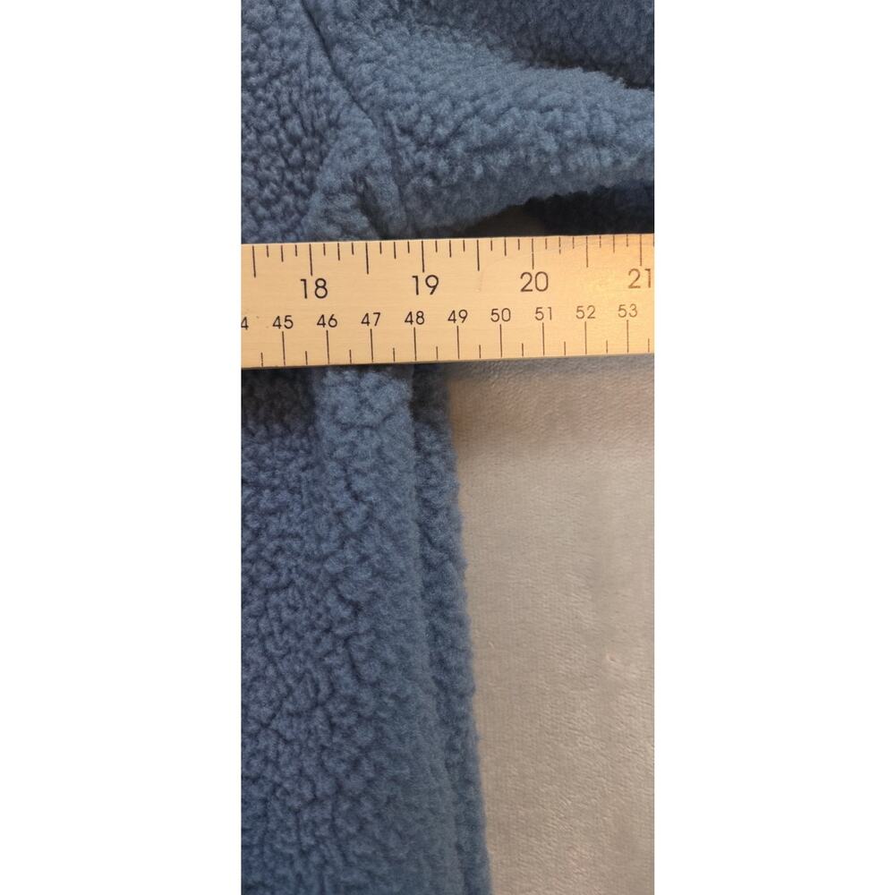 SCANDINAVIAN EXPLORER Fleece Jacket Womens XL Blue Full Zip pockets leather logo - Picture 9 of 14